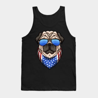 American pug dog with glasses Tank Top